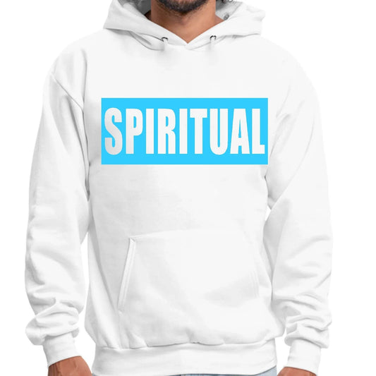 Mens Graphic Hoodie Spiritual Light Blue Print - Soul threadssoulthreads25