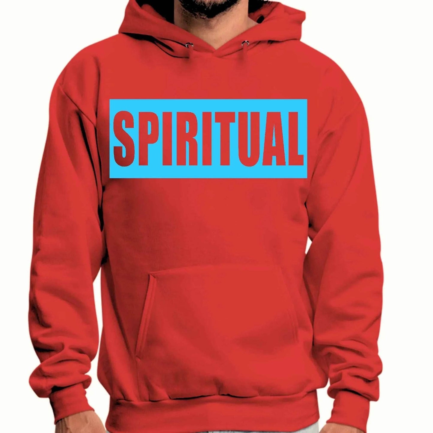 Mens Graphic Hoodie Spiritual Light Blue Print - Soul threadssoulthreads25