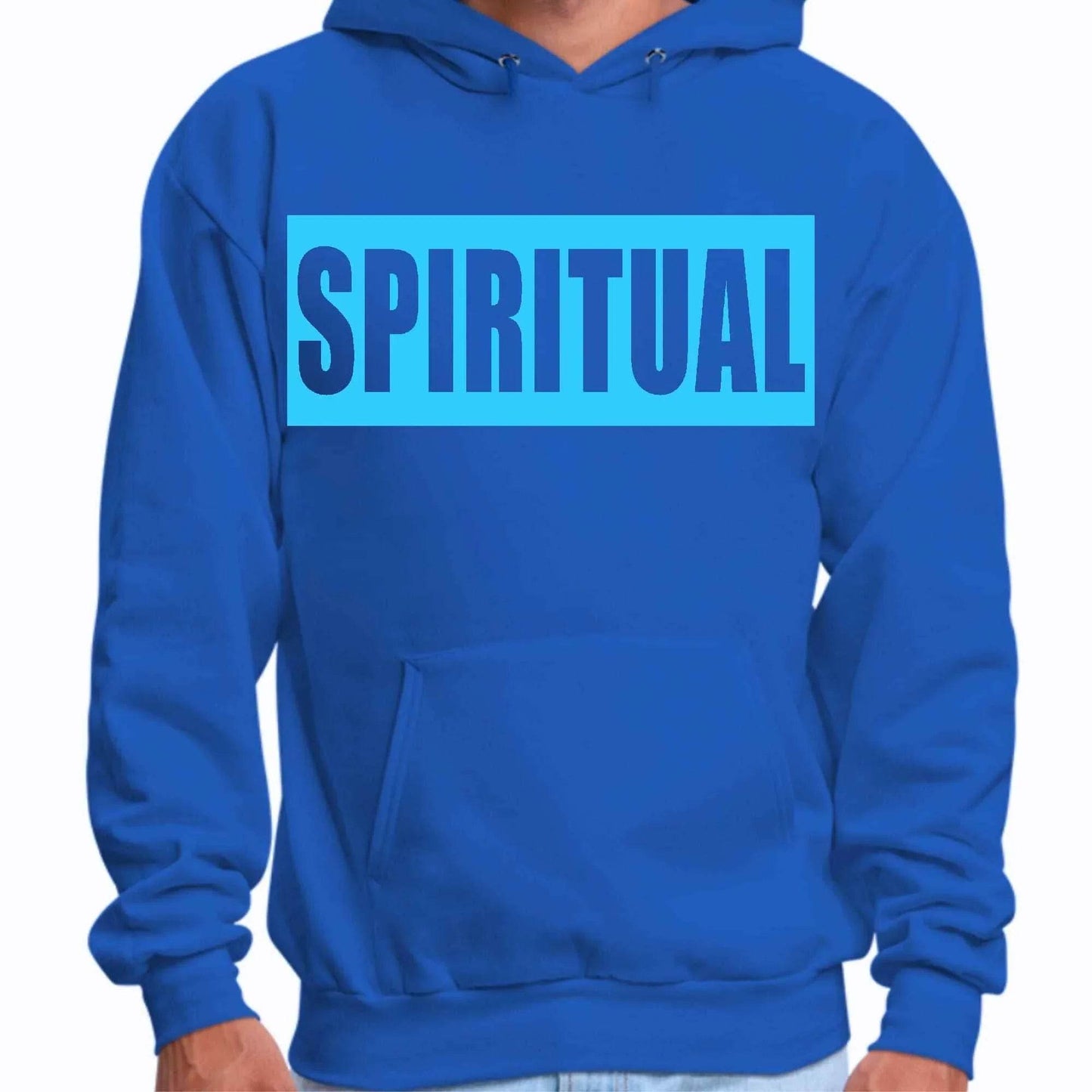 Mens Graphic Hoodie Spiritual Light Blue Print - Soul threadssoulthreads25