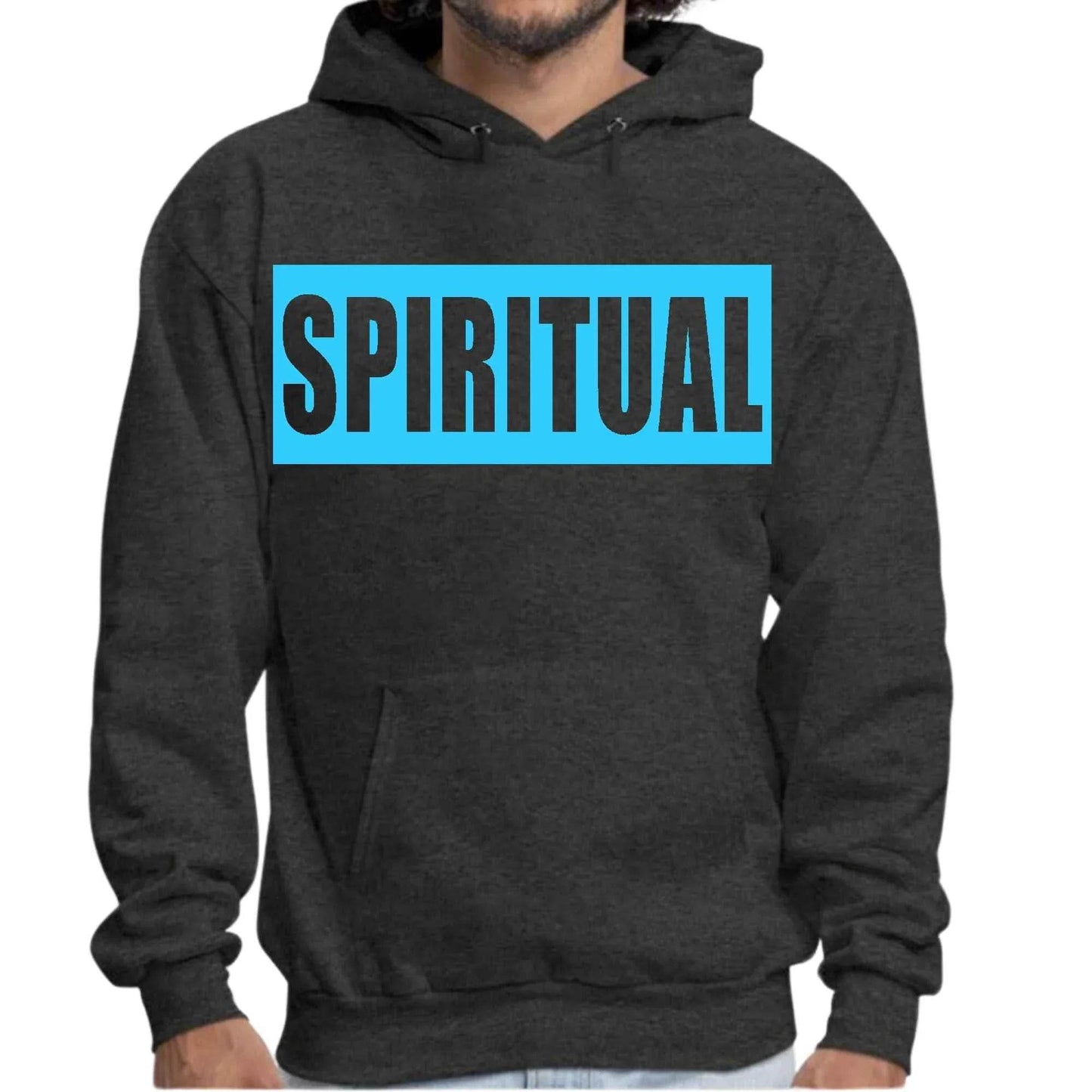 Mens Graphic Hoodie Spiritual Light Blue Print - Soul threadssoulthreads25