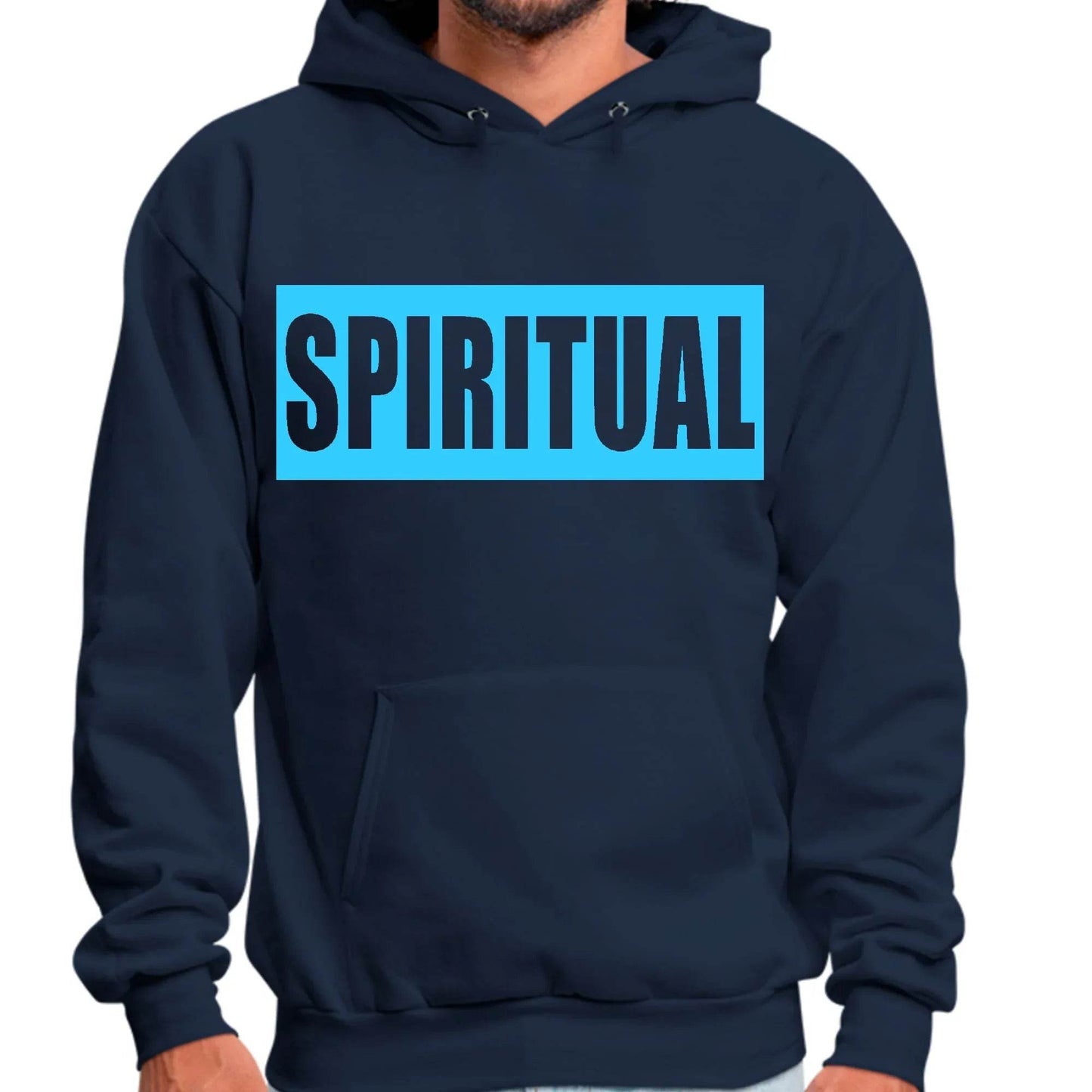Mens Graphic Hoodie Spiritual Light Blue Print - Soul threadssoulthreads25