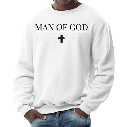 Mens Graphic Sweatshirt - Man of God Black Print - Soul threadssoulthreads25