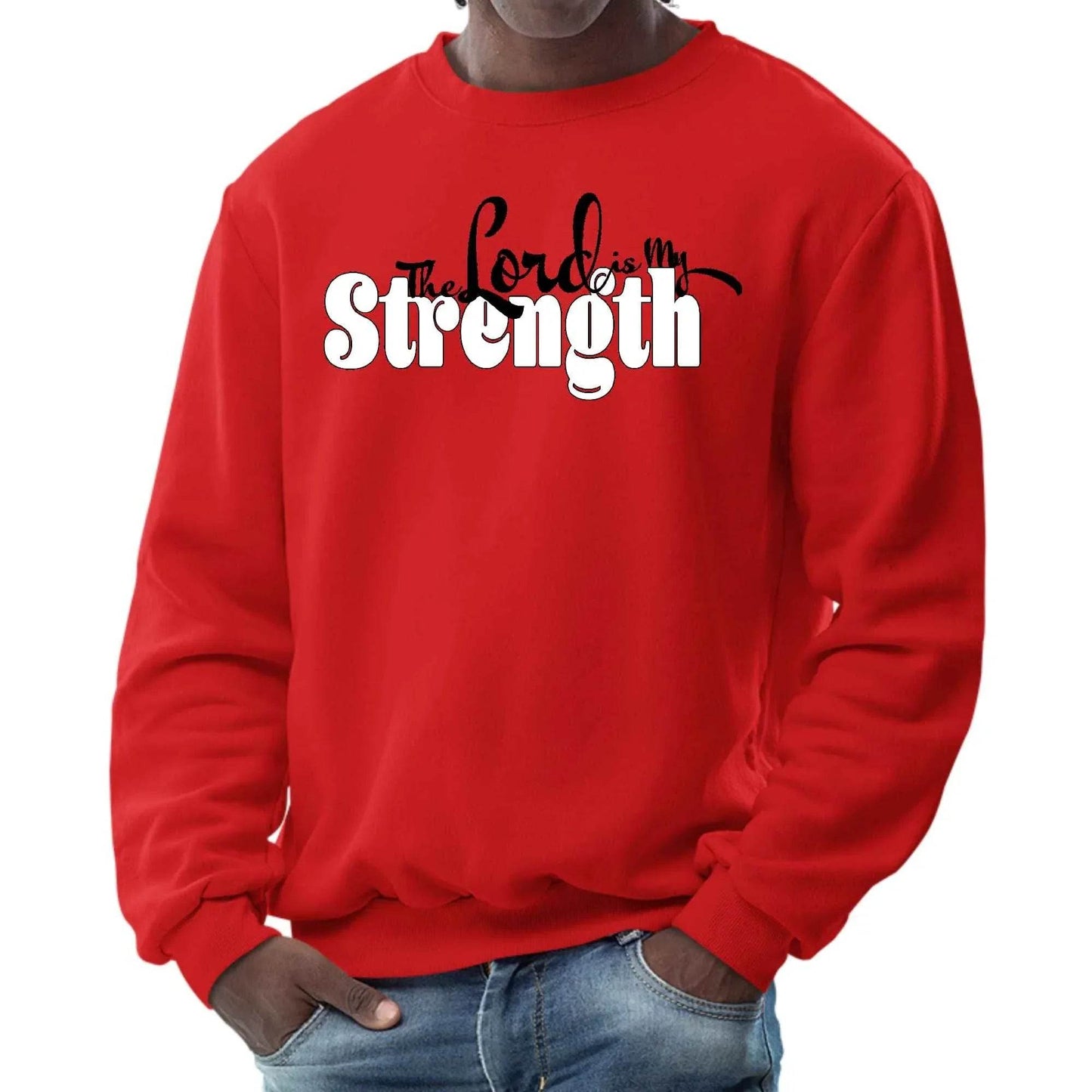 Mens Graphic Sweatshirt - the Lord is my Strength Print - Soul threadssoulthreads25