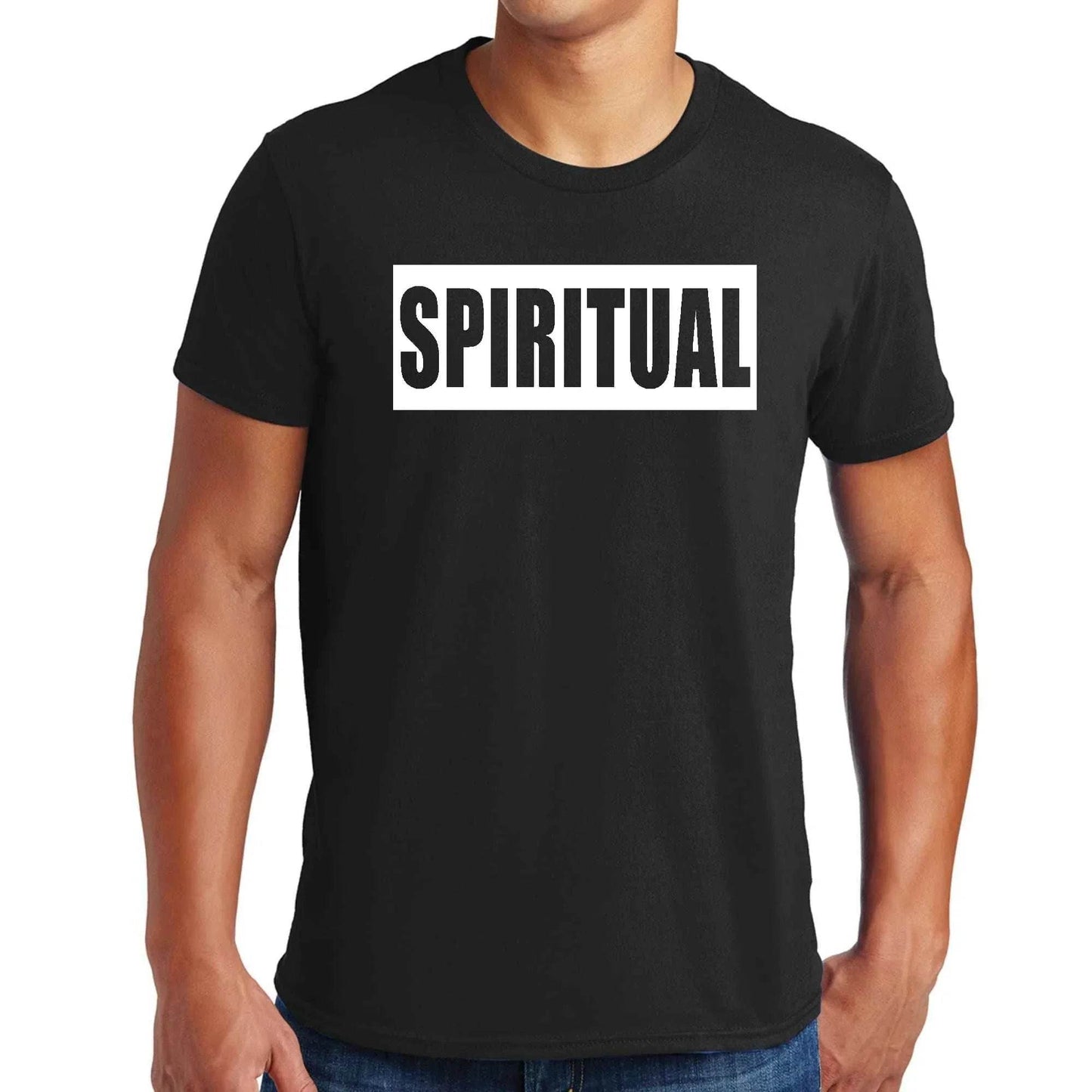 Mens Graphic T-shirt Spiritual White Colorblock Illustration - Soul threadssoulthreads25