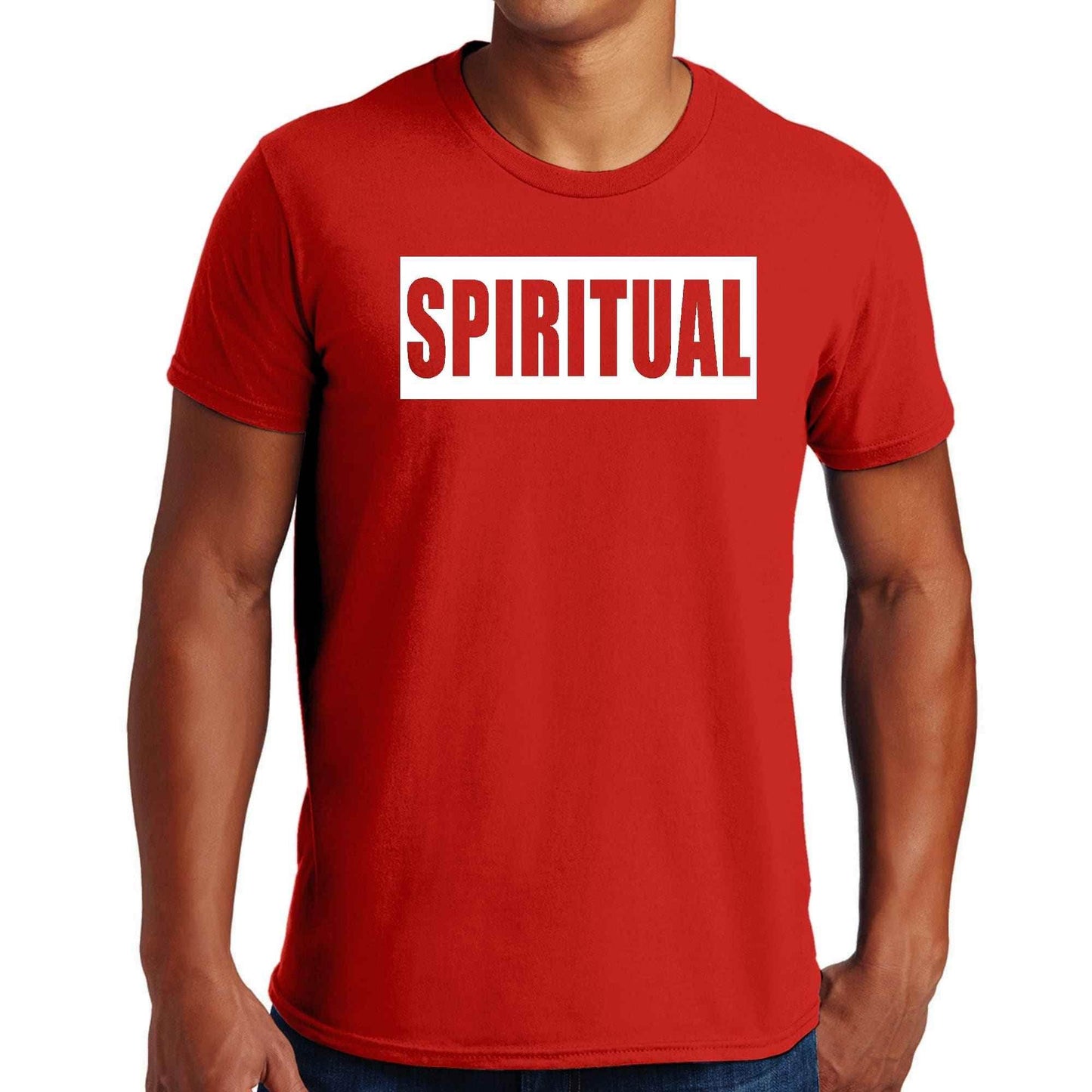Mens Graphic T-shirt Spiritual White Colorblock Illustration - Soul threadssoulthreads25