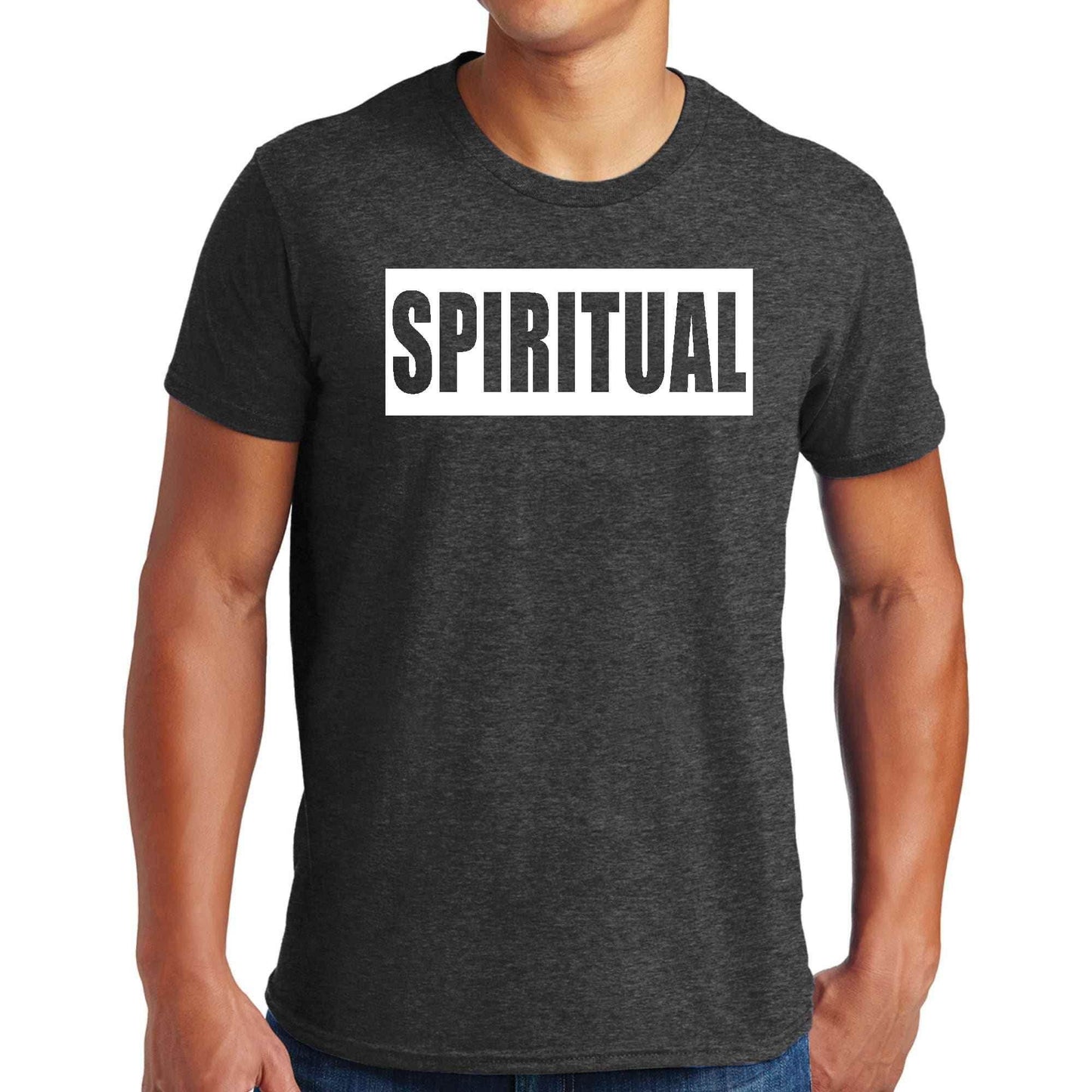 Mens Graphic T-shirt Spiritual White Colorblock Illustration - Soul threadssoulthreads25