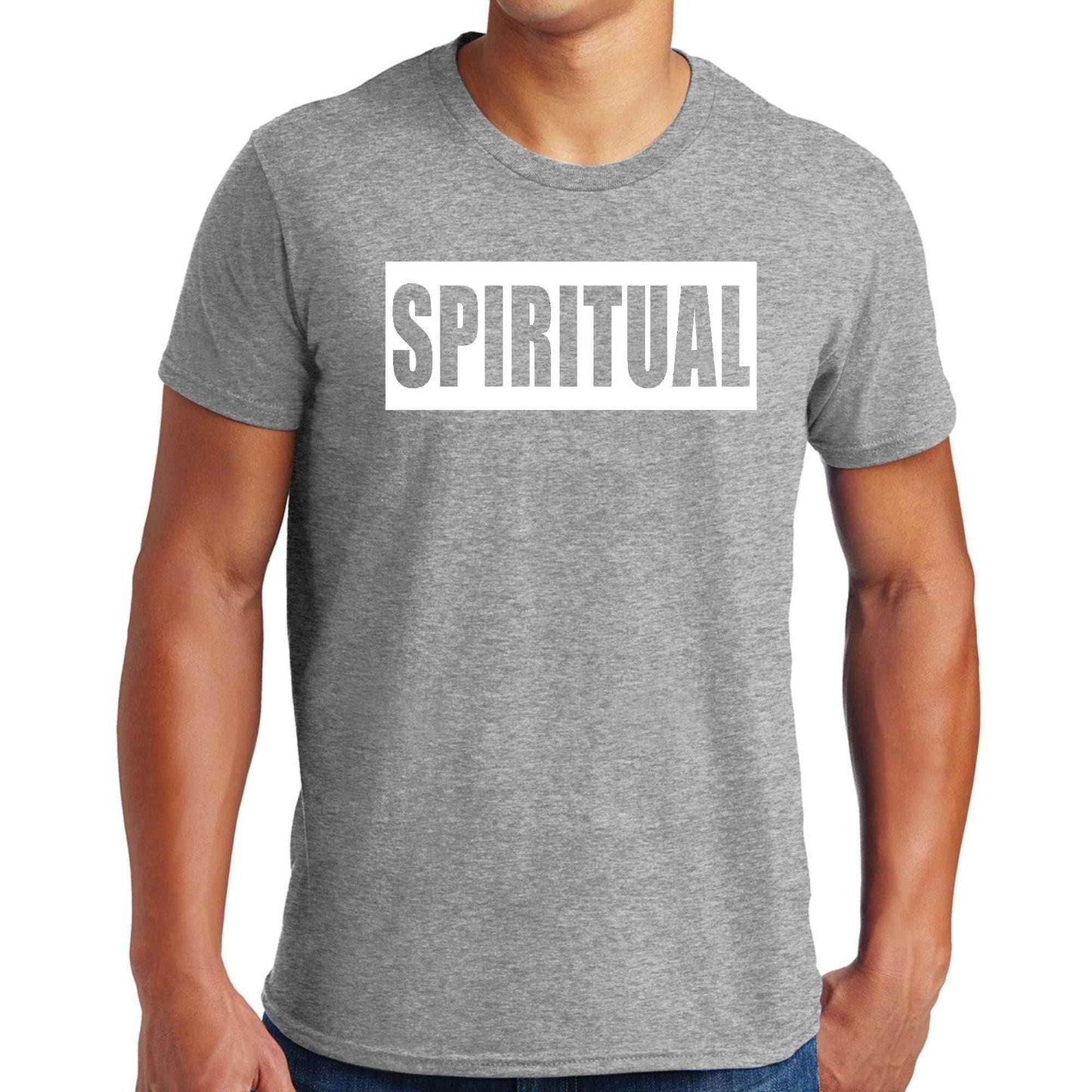 Mens Graphic T-shirt Spiritual White Colorblock Illustration - Soul threadssoulthreads25