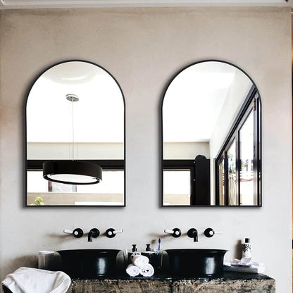 Metal Frame Arched Full Length Wall Mirror for Bathroom - Soul threadssoulthreads25