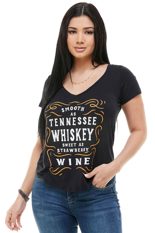 SMOOTH AS TENNESSEE WHISKEY SHORT SLEEVE V NECK - Soul threadssoulthreads25