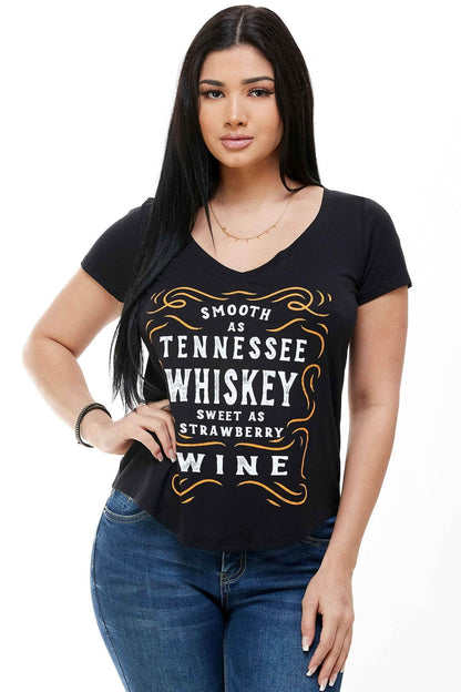 SMOOTH AS TENNESSEE WHISKEY SHORT SLEEVE V NECK - Soul threadssoulthreads25