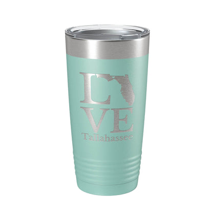 Tallahassee FL Love Tumbler Travel Mug Insulated Laser Engraved Coffee Cup Florida Gift 20 oz - Soul threadssoulthreads25