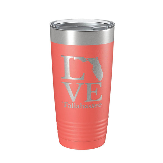 Tallahassee FL Love Tumbler Travel Mug Insulated Laser Engraved Coffee Cup Florida Gift 20 oz - Soul threadssoulthreads25