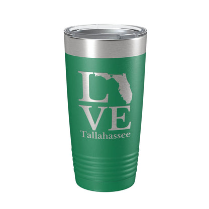Tallahassee FL Love Tumbler Travel Mug Insulated Laser Engraved Coffee Cup Florida Gift 20 oz - Soul threadssoulthreads25