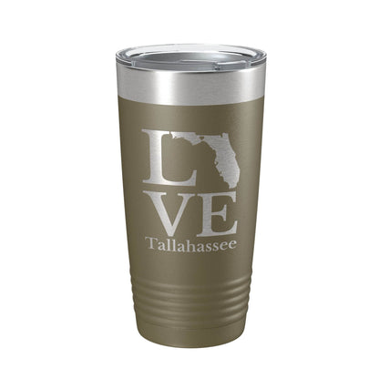 Tallahassee FL Love Tumbler Travel Mug Insulated Laser Engraved Coffee Cup Florida Gift 20 oz - Soul threadssoulthreads25