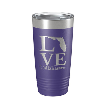 Tallahassee FL Love Tumbler Travel Mug Insulated Laser Engraved Coffee Cup Florida Gift 20 oz - Soul threadssoulthreads25