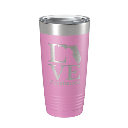 Tallahassee FL Love Tumbler Travel Mug Insulated Laser Engraved Coffee Cup Florida Gift 20 oz - Soul threadssoulthreads25