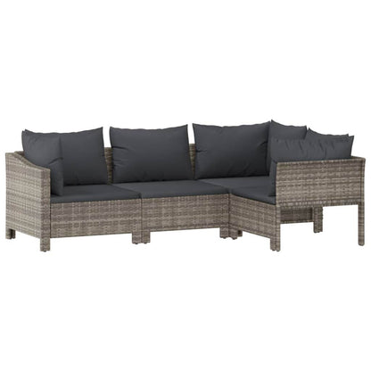 vidaXL 8 Piece Patio Lounge Set with Cushions Gray Poly Rattan - Soul threadssoulthreads25