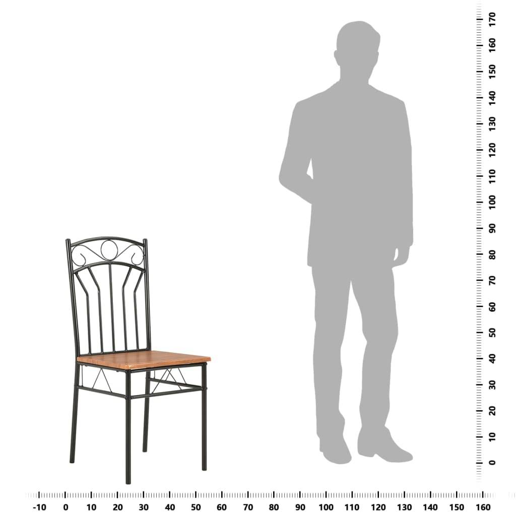 vidaXL Dining Chairs Wood Top Metal Frame Seating for Dining Room Brown MDF - Soul threadssoulthreads25