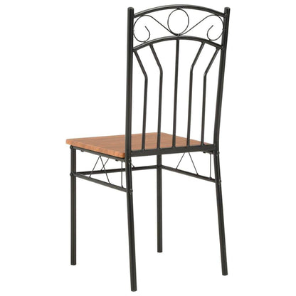 vidaXL Dining Chairs Wood Top Metal Frame Seating for Dining Room Brown MDF - Soul threadssoulthreads25