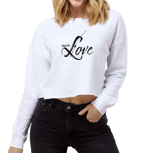 Womens Cropped Graphic Sweatshirt - Inspire Love - Soul threadssoulthreads25