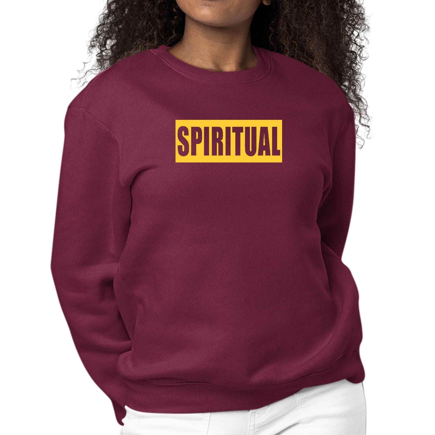 Womens Graphic Sweatshirt Spiritual Yellow Gold Colorblock - Soul threadssoulthreads25