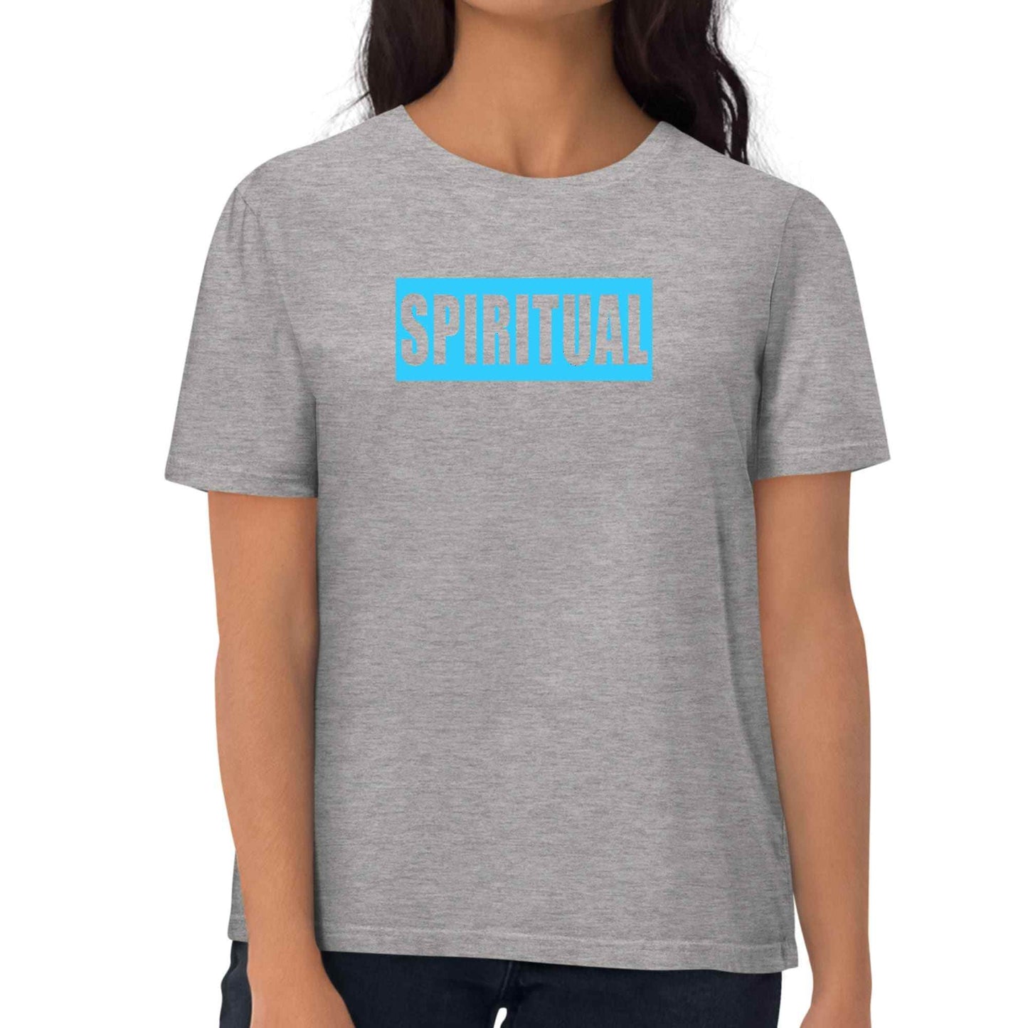 Womens Graphic T-shirt - Spiritual Light Blue Print - Soul threadssoulthreads25
