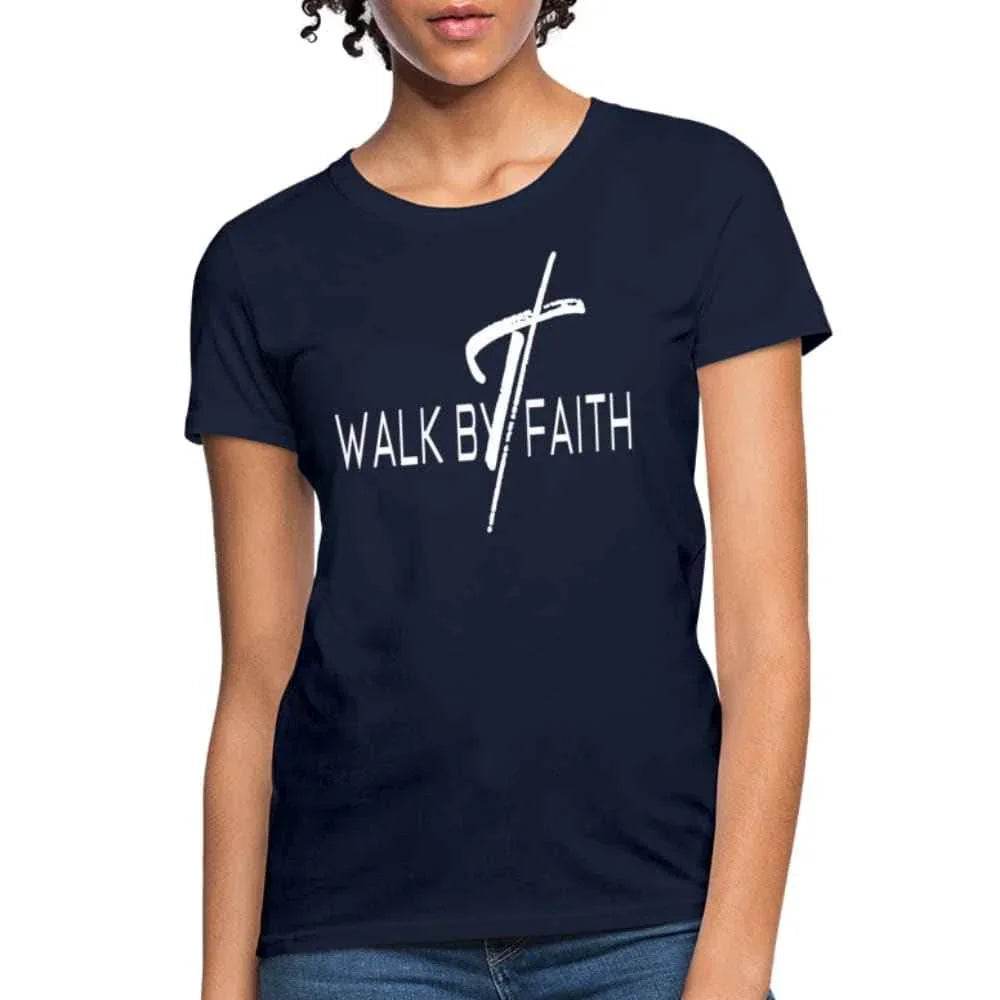Womens Graphic T-shirt - Walk by Faith Graphic Tee - Soul threadssoulthreads25